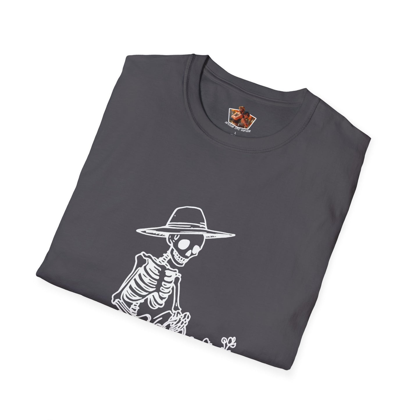 Funny Gardening Skeleton T-Shirt - "Just One More Plant" - Unisex Softstyle Tee